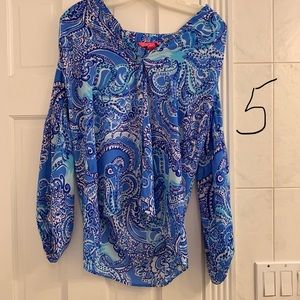 EUC size xs Anela top in coastal blue legga see.